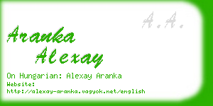 aranka alexay business card